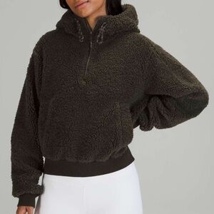 Lululemon Cozy Sherpa Half-Zip Hoodie Jacket - Dark Olive